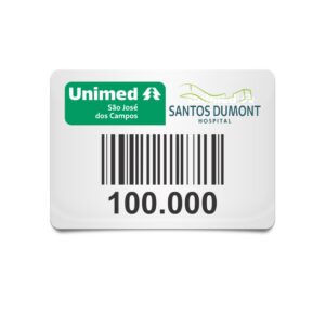 ETIQUETA PATRIMONIAL EM POLICARBONATO CRISTAL OU TEXT.