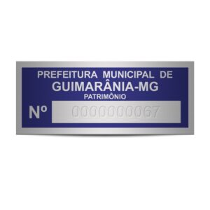 PATRIMONIAL EM ALUMÍNIO IMPRESSAS COM NUMERAÇÃO PUNCIONADA